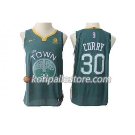 Golden State Warriors Stephen Curry 30 Nike 2017-18 Vihreä Miesten Pelipaidat Swingman 